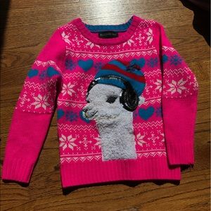 Girls llama sweater